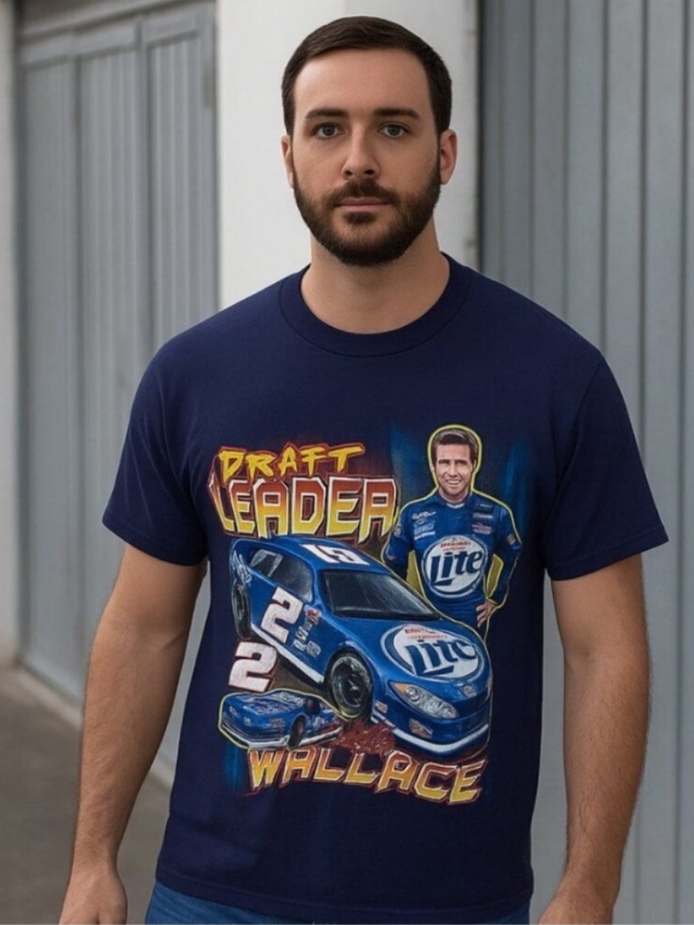 Vintage Shirt XL Rusty Wallace Blue